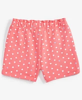 First Impressions Baby Girls Tonal Hearts Printed French Terry Shorts, Created for Macy's