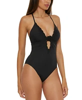 Becca Women's Plunge-Neck One-Piece Swimsuit