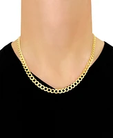 22" Open Curb Link Chain Necklace (7mm) in Solid 14k Gold