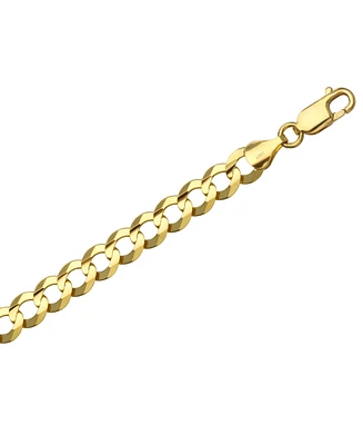 24" Open Curb Link Chain Necklace (7mm) in Solid 14k Gold