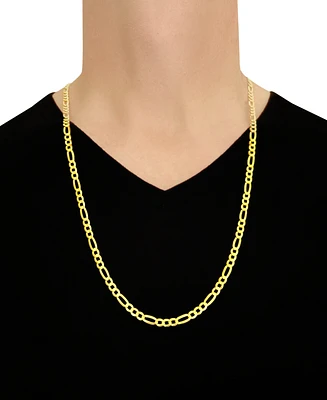 Italian Gold Figaro Link 28" Chain Necklace (5mm) in Solid 14k Gold