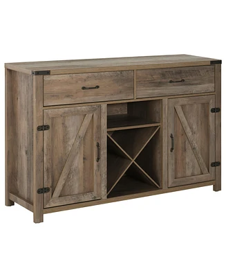 Homcom Wooden Sideboard, Buffet w/ Wine Rack, Storage Cabinet for Living Room, Hallway