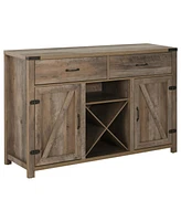 Homcom Wooden Sideboard, Buffet w/ Wine Rack, Storage Cabinet for Living Room, Hallway