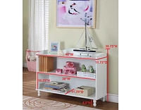 Kings Brand Furniture White Wood Children's 2-shelf Bookcase Display Cabinet