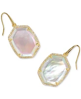 Kendra Scott Gold-Tone Pave-Framed Stone Drop Earrings