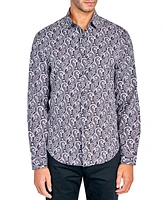 Society of Threads Men's Regular-Fit Non-Iron Performance Stretch Paisley Print Button-Down Shirt