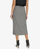 Calvin Klein Women's Houndstooth Long Pencil Skirt