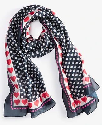 Holiday Lane Mixed Hearts Oblong Scarf, Exclusively at Macy's