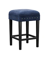 Hillsdale 26.25" Wood and Upholstered Cassidy Backless Counter Height Stool