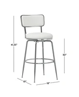 Hillsdale 41.25" Metal and Upholstered Baltimore Swivel Bar Height Stool