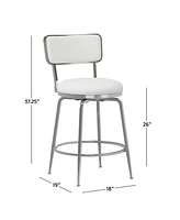 Hillsdale 37.25" Metal and Upholstered Baltimore Swivel Counter Height Stool