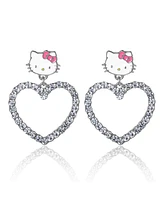 Hello Kitty Sanrio Heart Dangle Drop Earrings