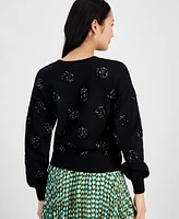 On 34th Women's Sequinned-Pattern Sweater, Exclusively at Macy's