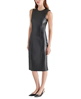 Steve Madden Women's Pria Faux-Leather Midi Dress