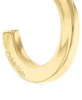 Calvin Klein Gold-Tone Stainless Steel Small Twist C-Hoop Earrings, 0.86"