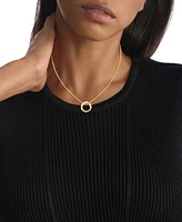 Calvin Klein Gold-Tone Stainless Steel Twist Ring Pendant Necklace, 16" + 2" extender