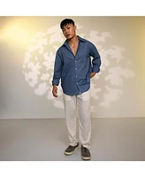 Men's Lapis Blue Candy-Textured Shirt