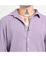 Campus Sutra Men's Lilac Ripple Box Shirt