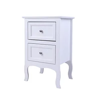 Slickblue 2pcs Country Style Two-Tier Night Tables Large Size