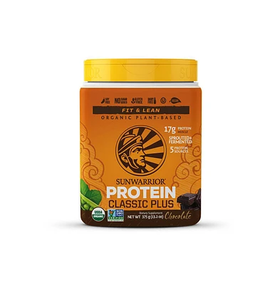 Sunwarrior Classic Plus Protein Powder, Sunwarrior, Plant-Based Protein, Chocolate Flavor, 375gm (15 Servings)