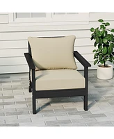 WestinTrends Outdoor Modern Hdpe Patio Club Chair with Deep Seat Cushions