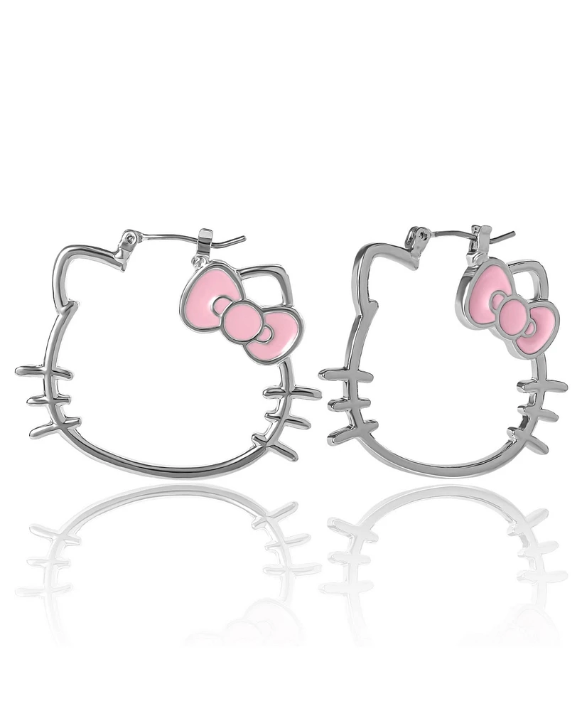 Hello Kitty Sanrio Outline Silhouette Hoop Earrings