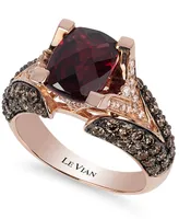 Le Vian Raspberry Rhodolite Garnet (3 ct. t.w.), Chocolate Diamonds (1