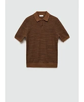 Mango Men's Structured Knit Cotton Polo