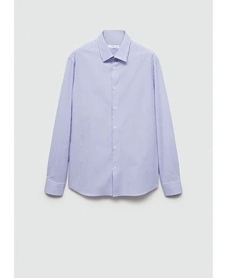 Mango Men's Fine-Striped Cotton Shirt