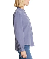 Gloria Vanderbilt Women's Cotton Ruffle-Trim Blouse