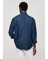 Mango Men's Chambray Cotton Shirt