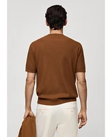 Mango Men's Structured Knitted T-Shirt