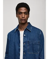 Mango Men's Pocket Detail Denim Overshirt