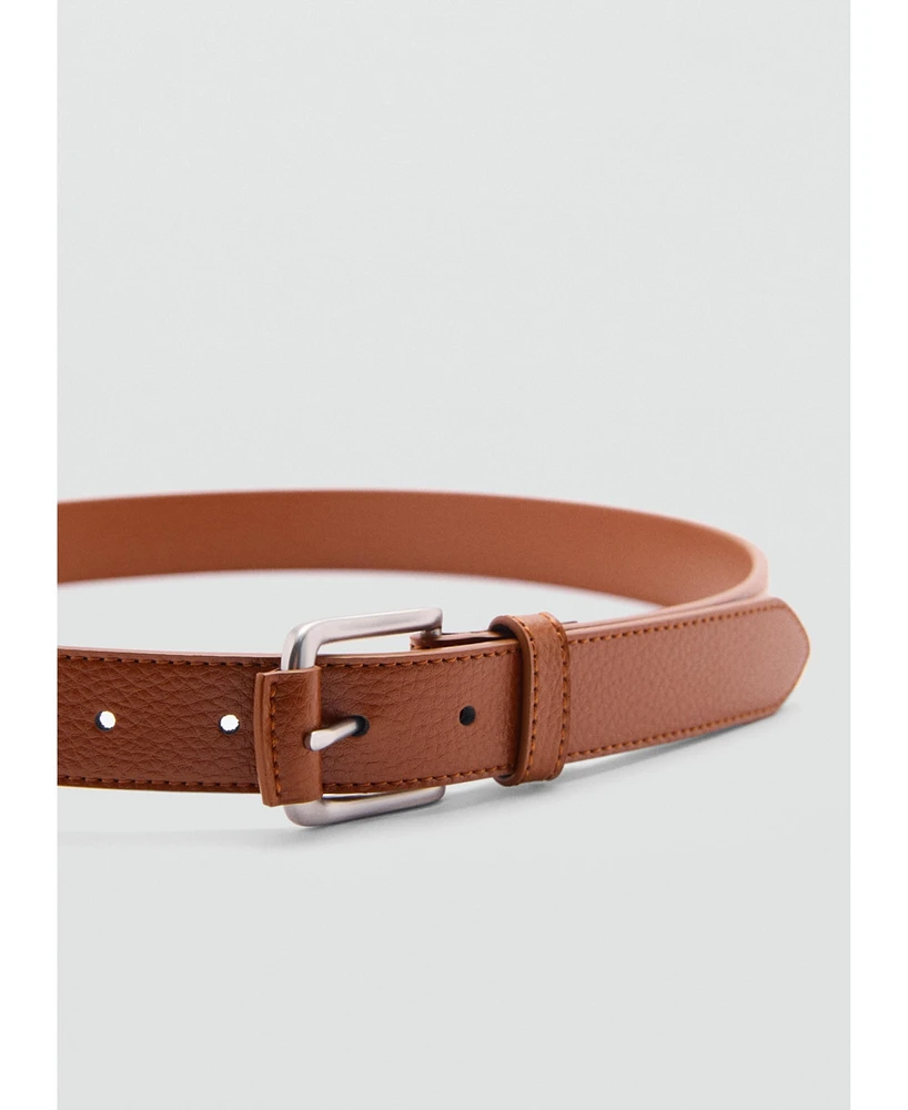 Mango Men's Beaten Leather Belt