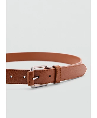 Mango Men's Beaten Leather Belt