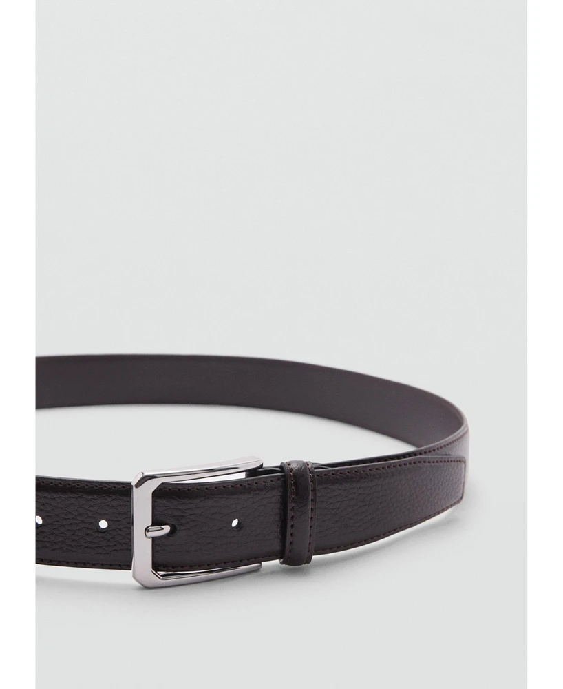 Mango Men's Beaten Leather Belt