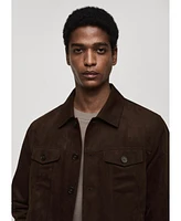 Mango Men's Pockets Detail Suede-Effect Jacket