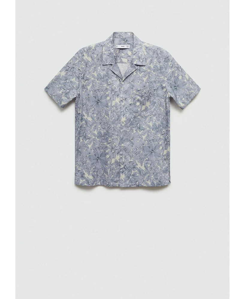 Mango Men's Cotton Floral-Print Shirt