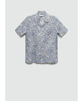 Mango Men's Cotton Floral-Print Shirt