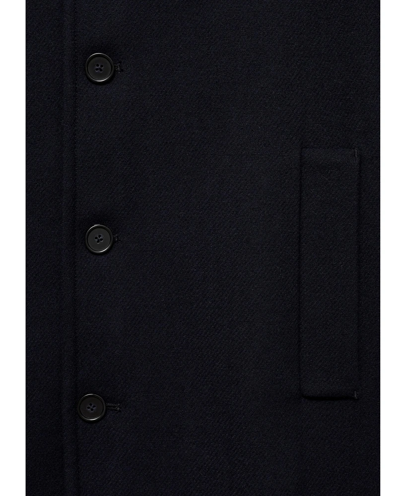 Mango Men's Wool Funnel Neck Coat