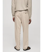 Mango Men's Pleated Flowy Pants