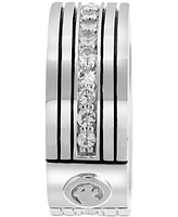 Effy Men's Zircon Multirow Etched Band (1-1/5 ct. t.w.) in Sterling Silver