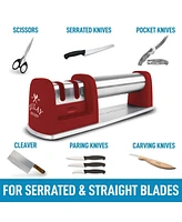 Premium Quality Knife Sharpener for Straight and Serrated Knives Stainless Steel Ceramic and Tungsten