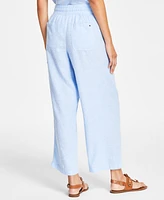 Tommy Hilfiger Women's Linen-Blend Wide-Leg Drawstring Pants