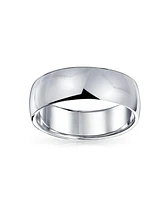 Bling Jewelry Simple Polished Wide Dome .925 Sterling Silver Band Ring 6MM