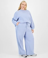 Planet Heart Trendy Plus Crochet-Trim Sweatpants