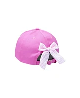 Bits & Bows Girls Sunshine Bow Baseball Hat in Magenta