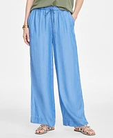 On 34th Women's Chambray Drawstring Wide-Leg Pants, Created for Macy's