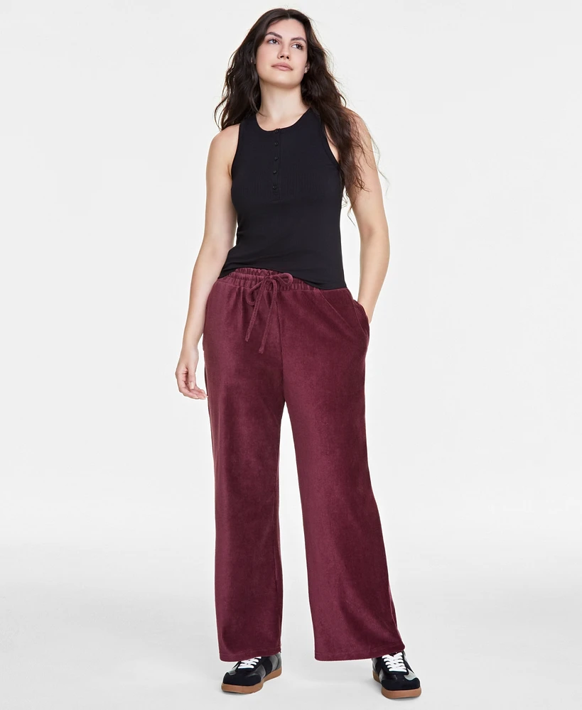 On 34th Women's Ribbed Velour Drawstring Pants, Created for Macy's