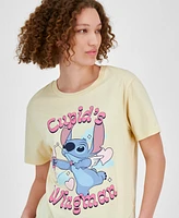 Disney Juniors' Stitch Valentine's Day Crewneck Graphic Tee